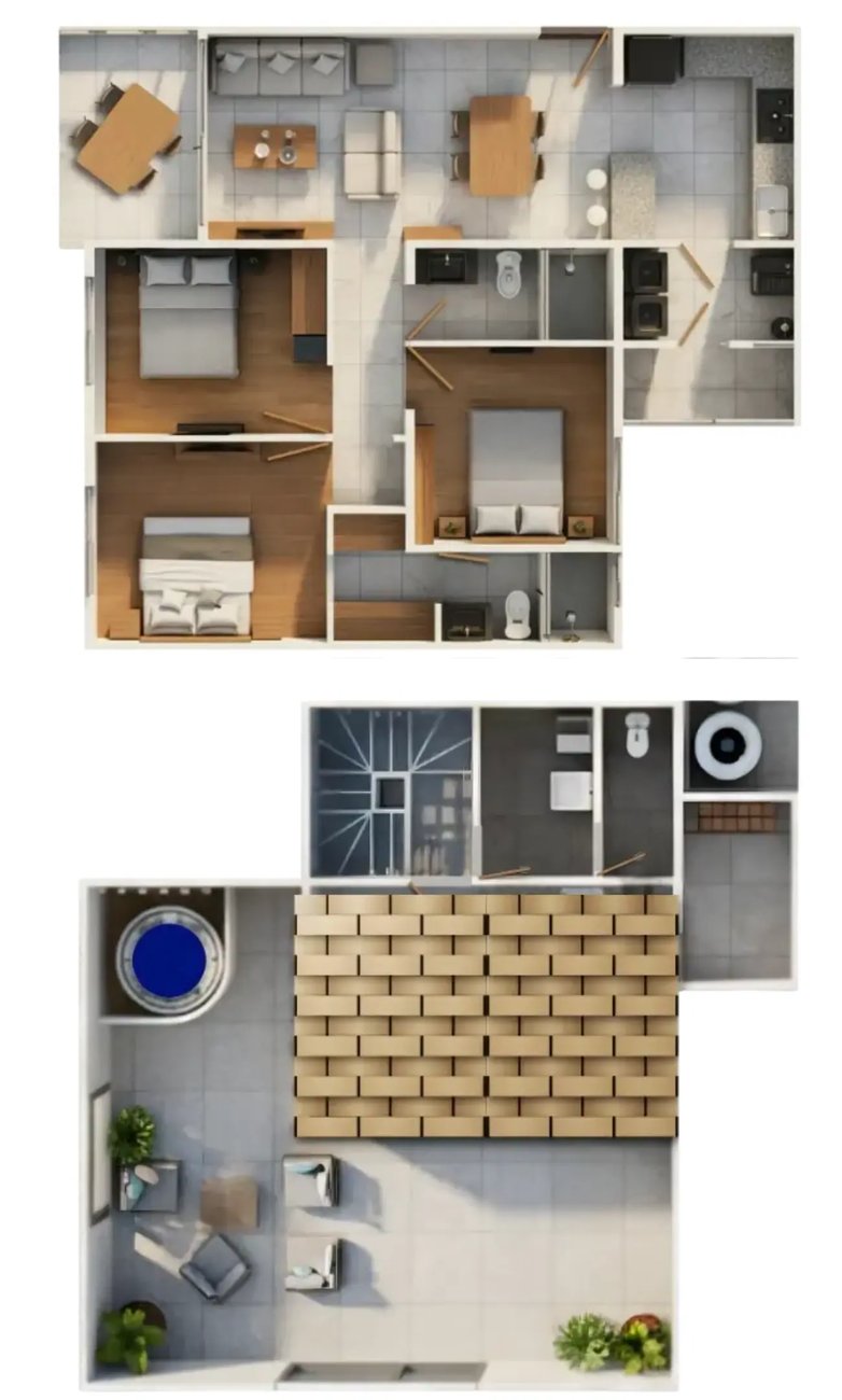 Travertino Roof Garden <br><br> Dos niveles de Departamento en Xochitepec, Morelos | Modelo Travertino